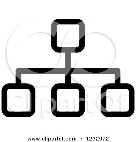 Clipart of a Black and White Networking Business Icon - Royalty Free Vector Illustration by Vector Tradition SM