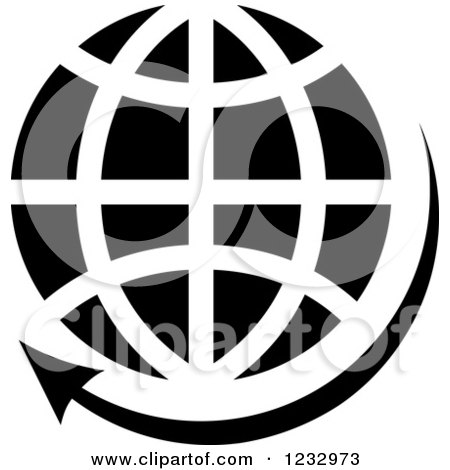 Clipart of a Black and White Internet Globe Business Icon - Royalty Free Vector Illustration by Vector Tradition SM
