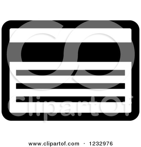 Clipart of a Black and White Credit Card Business Icon - Royalty Free Vector Illustration by Vector Tradition SM
