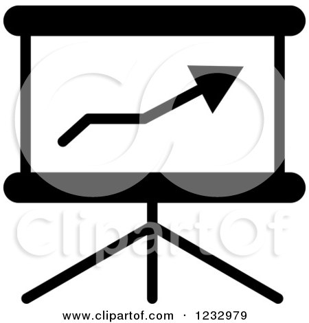 Clipart of a Black and White Chart Business Icon - Royalty Free Vector Illustration by Vector Tradition SM