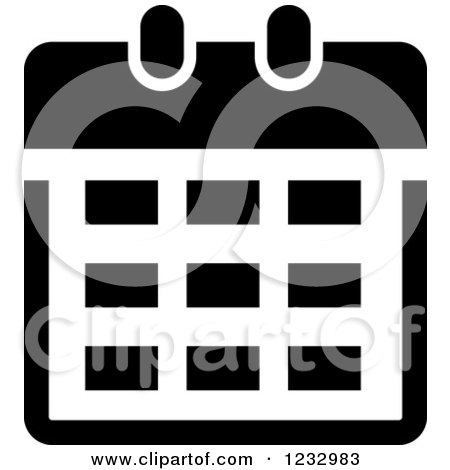 Clipart of a Black and White Calendar Business Icon - Royalty Free Vector Illustration by Vector Tradition SM