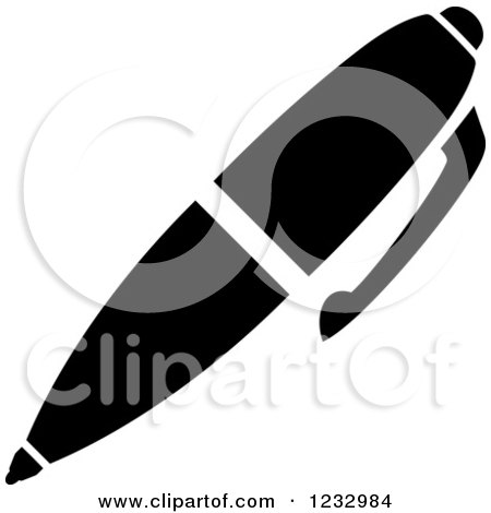 Clipart of a Black and White Pen Business Icon - Royalty Free Vector Illustration by Vector Tradition SM