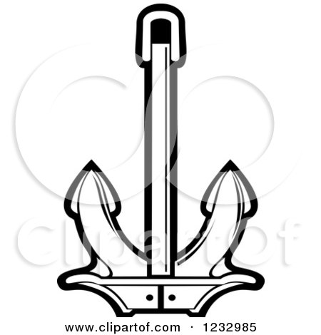 Clipart of a Black and White Anchor - Royalty Free Vector Illustration by Vector Tradition SM