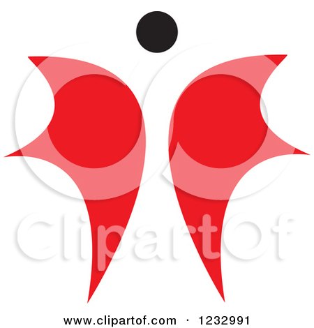 Clipart of a Red and Black Butterfly or Angel Logo 3 - Royalty Free Vector Illustration by Vector Tradition SM