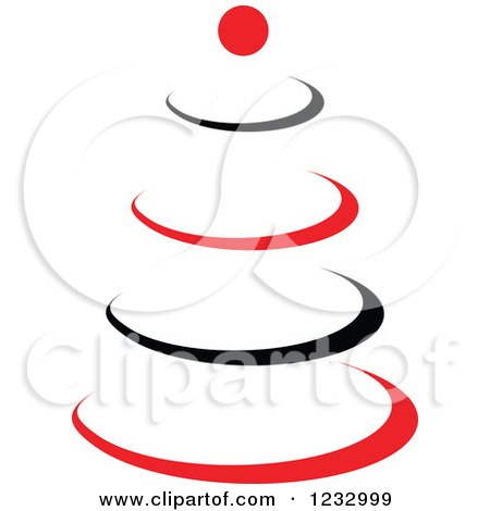 Clipart of a Red and Black Tree Logo - Royalty Free Vector Illustration by Vector Tradition SM