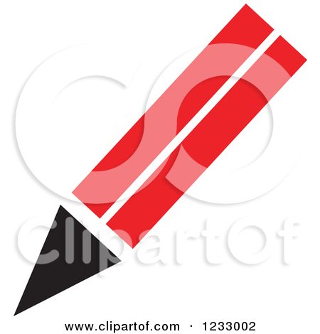 Clipart of a Red and Black Pencil Logo - Royalty Free Vector Illustration by Vector Tradition SM