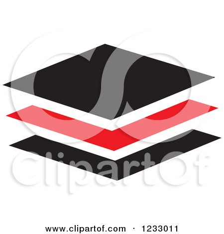 Clipart of a Red and Black Tiles Logo - Royalty Free Vector Illustration by Vector Tradition SM