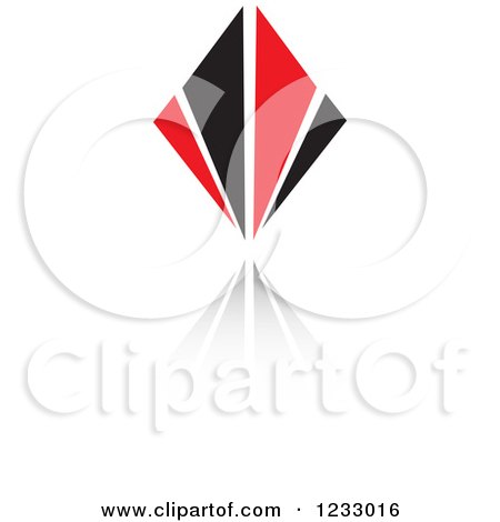 Clipart of a Red and Black Diamond Logo and Reflection 2 - Royalty Free Vector Illustration by Vector Tradition SM