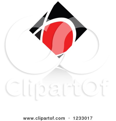 Clipart of a Red and Black Diamond Logo and Reflection 3 - Royalty Free Vector Illustration by Vector Tradition SM