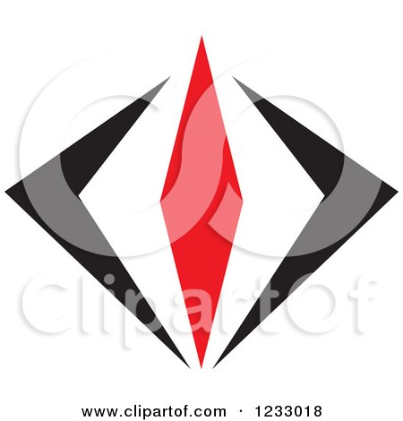 Clipart of a Red and Black Diamond Logo - Royalty Free Vector Illustration by Vector Tradition SM