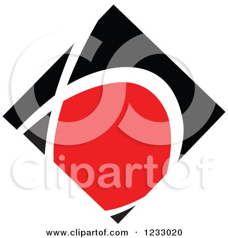 Clipart of a Red and Black Diamond Logo 3 - Royalty Free Vector Illustration by Vector Tradition SM