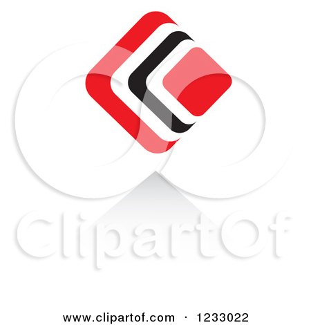 Clipart of a Red and Black Diamond Logo and Reflection 4 - Royalty Free Vector Illustration by Vector Tradition SM