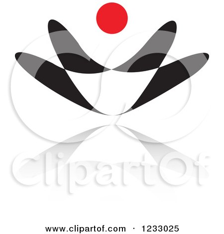 Clipart of a Red and Black Abstract Torch Logo and Reflection 2 - Royalty Free Vector Illustration by Vector Tradition SM