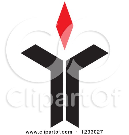 Clipart of a Red and Black Abstract Torch Logo 2 - Royalty Free Vector Illustration by Vector Tradition SM