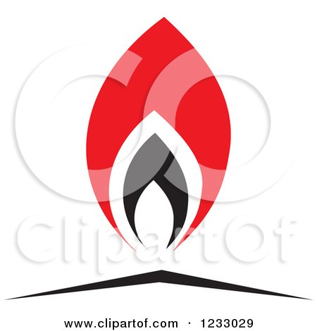 Clipart of a Red and Black Flame Logo - Royalty Free Vector Illustration by Vector Tradition SM