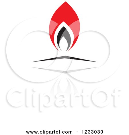 Clipart of a Red and Black Flame Logo and Reflection - Royalty Free Vector Illustration by Vector Tradition SM