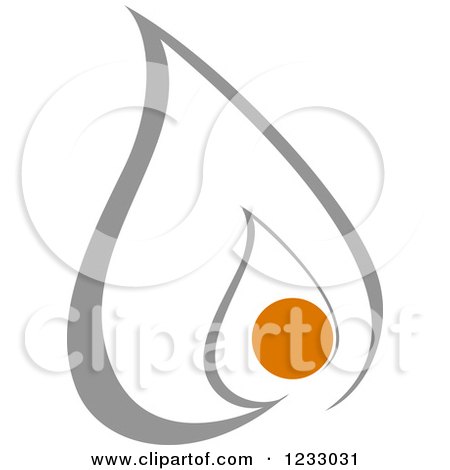 Clipart of a Gray and Orange Flame Logo - Royalty Free Vector Illustration by Vector Tradition SM