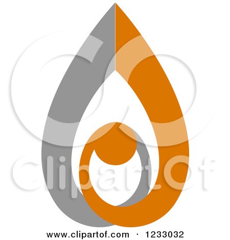 Clipart of a Gray and Orange Flame Logo 2 - Royalty Free Vector Illustration by Vector Tradition SM