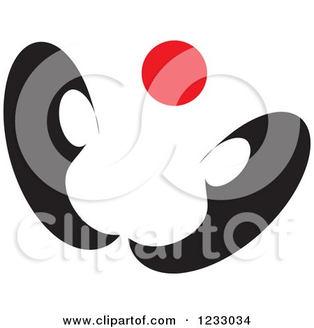 Clipart of a Red and Black Butterfly Logo - Royalty Free Vector Illustration by Vector Tradition SM