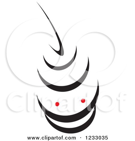Clipart of a Red and Black Stingray Logo - Royalty Free Vector Illustration by Vector Tradition SM