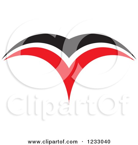 Clipart of a Red and Black Bird Logo - Royalty Free Vector Illustration by Vector Tradition SM
