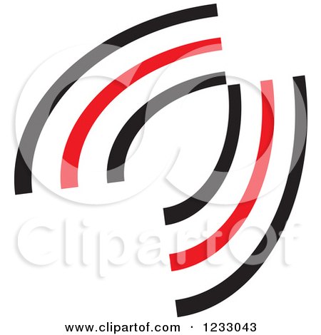 Clipart of a Red and Black Abstract Logo 14 - Royalty Free Vector Illustration by Vector Tradition SM