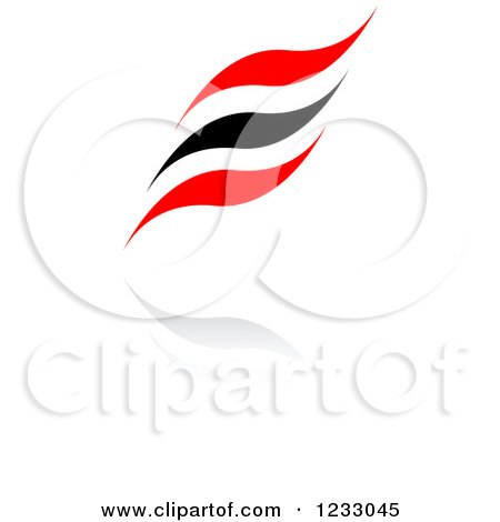 Clipart of a Red and Black Abstract Logo and Reflection 4 - Royalty Free Vector Illustration by Vector Tradition SM