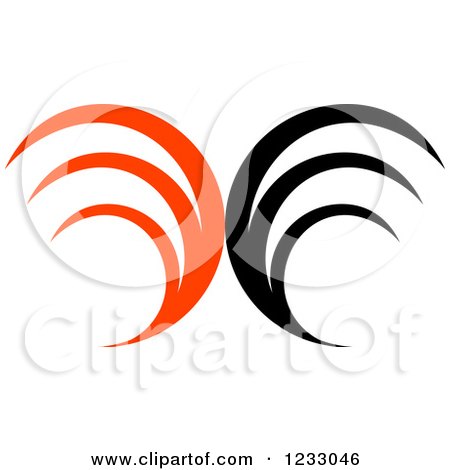 Clipart of a Black and Orange Abstract Logo - Royalty Free Vector Illustration by Vector Tradition SM