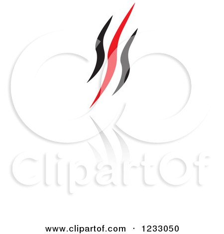 Clipart of a Red and Black Abstract Logo and Reflection 3 - Royalty Free Vector Illustration by Vector Tradition SM