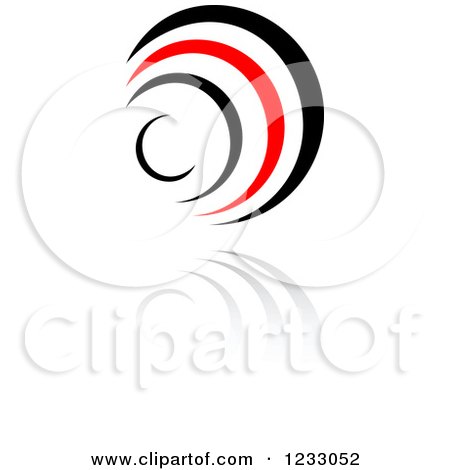 Clipart of a Red and Black Abstract Logo and Reflection 5 - Royalty Free Vector Illustration by Vector Tradition SM