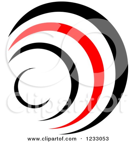 Clipart of a Red and Black Abstract Logo 5 - Royalty Free Vector Illustration by Vector Tradition SM