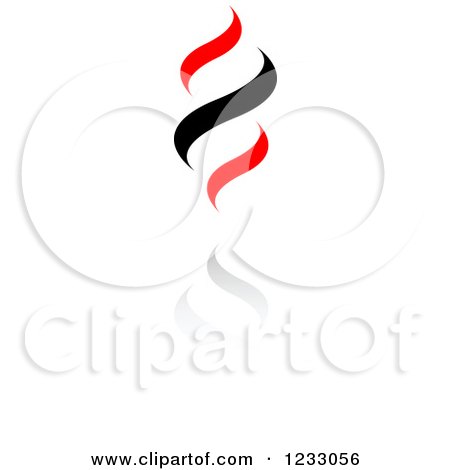 Clipart of a Red and Black Abstract Logo and Reflection 2 - Royalty Free Vector Illustration by Vector Tradition SM