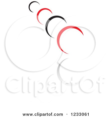 Clipart of a Red and Black Abstract Logo and Reflection 11 - Royalty Free Vector Illustration by Vector Tradition SM