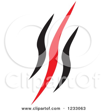 Clipart of a Red and Black Abstract Logo 2 - Royalty Free Vector Illustration by Vector Tradition SM