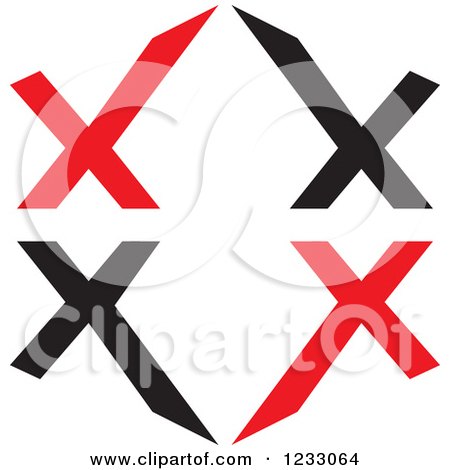 Clipart of a Red and Black Letter X Logo - Royalty Free Vector Illustration by Vector Tradition SM