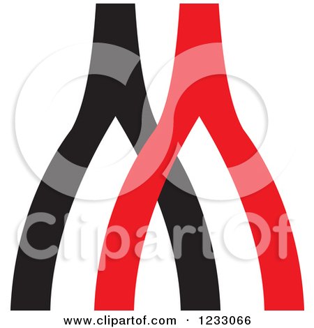 Clipart of a Red and Black Wish Bone Logo - Royalty Free Vector Illustration by Vector Tradition SM