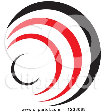 Clipart of a Red and Black Abstract Logo 7 - Royalty Free Vector Illustration by Vector Tradition SM