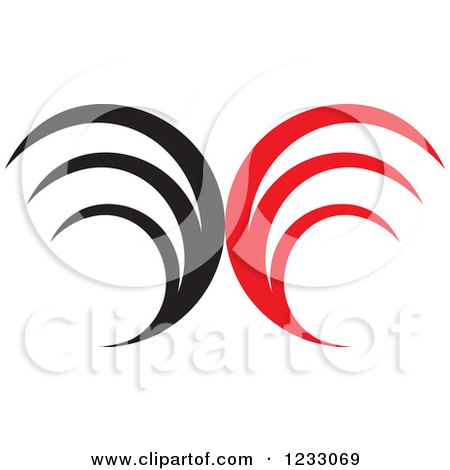 Clipart of a Red and Black Abstract Logo 6 - Royalty Free Vector Illustration by Vector Tradition SM