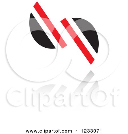 Clipart of a Red and Black Abstract Logo and Reflection 8 - Royalty Free Vector Illustration by Vector Tradition SM