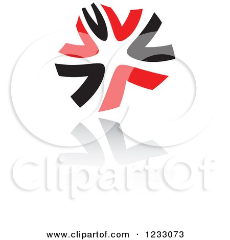 Clipart of a Red and Black Abstract Logo and Reflection 15 - Royalty Free Vector Illustration by Vector Tradition SM