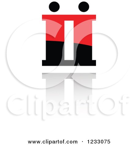 Clipart of a Red and Black Abstract Logo and Reflection 18 - Royalty Free Vector Illustration by Vector Tradition SM