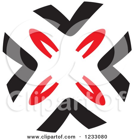 Clipart of a Red and Black X Logo - Royalty Free Vector Illustration by Vector Tradition SM
