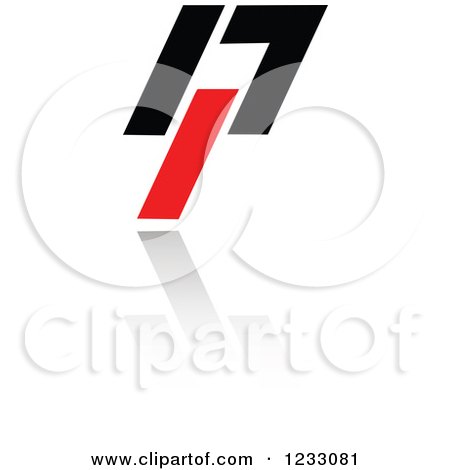 Clipart of a Red and Black Abstract Logo and Reflection 29 - Royalty Free Vector Illustration by Vector Tradition SM