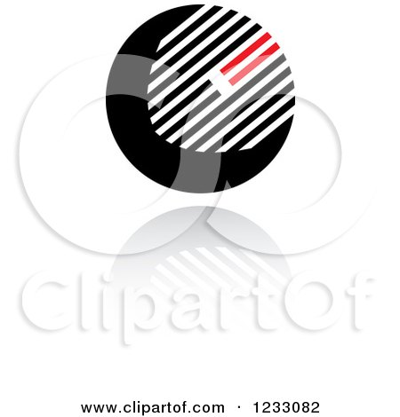 Clipart of a Red and Black Sphere Logo and Reflection - Royalty Free Vector Illustration by Vector Tradition SM