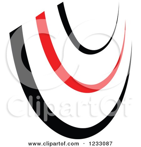 Clipart of a Red and Black Swoosh Logo - Royalty Free Vector Illustration by Vector Tradition SM