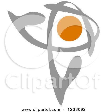 Clipart of a Gray and Orange Abstract Logo - Royalty Free Vector Illustration by Vector Tradition SM