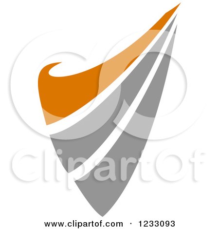 Clipart of a Gray and Orange Swoosh Logo - Royalty Free Vector Illustration by Vector Tradition SM