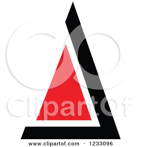 Clipart of a Red and Black Triangle Logo - Royalty Free Vector Illustration by Vector Tradition SM