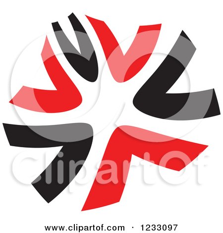 Clipart of a Red and Black Abstract Logo 15 - Royalty Free Vector Illustration by Vector Tradition SM