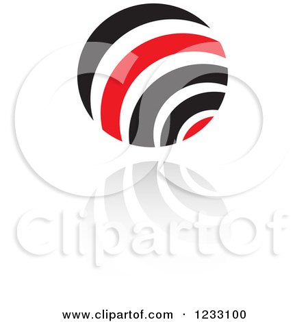 Clipart of a Red and Black Sphere Logo and Reflection 2 - Royalty Free Vector Illustration by Vector Tradition SM